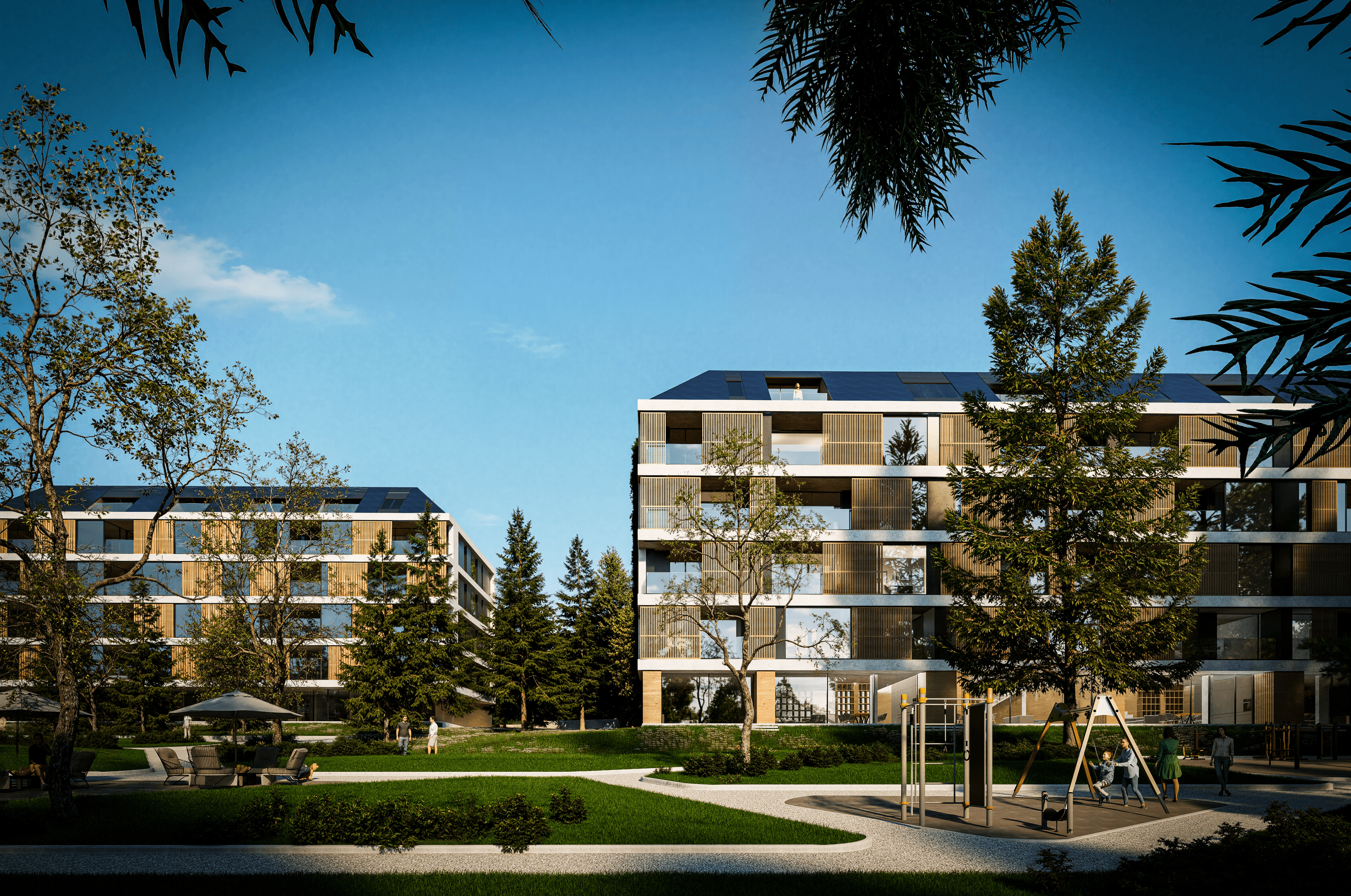 Екстериор при залез